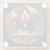 Abstrakte Fantasien Welt der unmöglichen Objekte Glasuntersetzer (Rückseite)