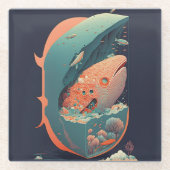 Abstrakte Fantasien Welt der unmöglichen Objekte Glasuntersetzer (Vorderseite)