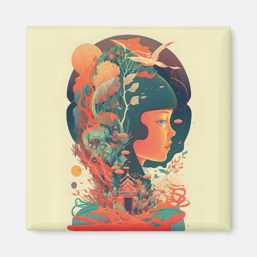 Abstrakte Fantasien Welt der unmöglichen Objekte Magnet (Vorne)