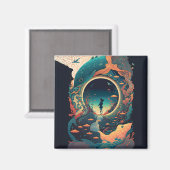 Abstrakte Fantasien Welt der unmöglichen Objekte Magnet (Vorderseite/Rückseite)