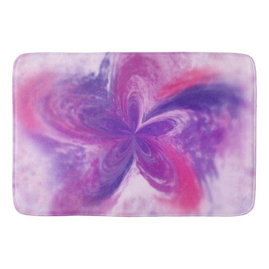 Abstrakte Fantasy-Blume Aquarell Badematte (Vorderseite)