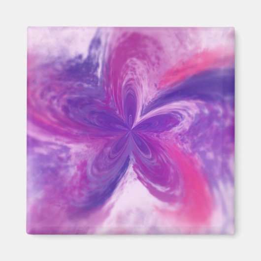 Abstrakte Fantasy-Blume Aquarell Magnet (Vorne)