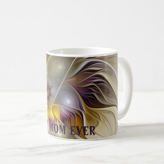 Abstrakte Fantasy Blume Fraktal Beste Mama Kaffeetasse (VorderseiteRechts)