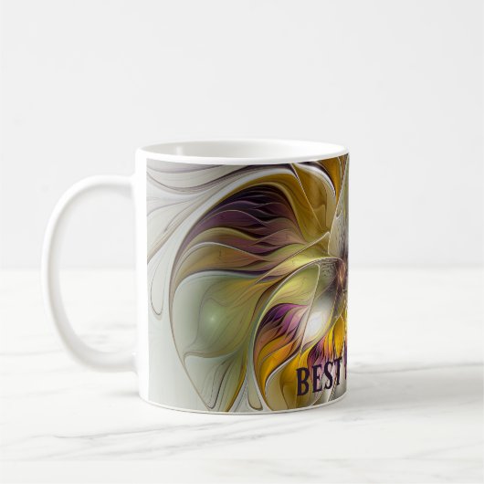 Abstrakte Fantasy Blume Fraktal Beste Mama Kaffeetasse (Links)