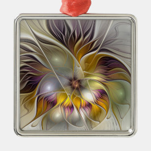 Abstrakte Fantasy Blume Fraktal Kunst, Dichtung un Ornament Aus Metall