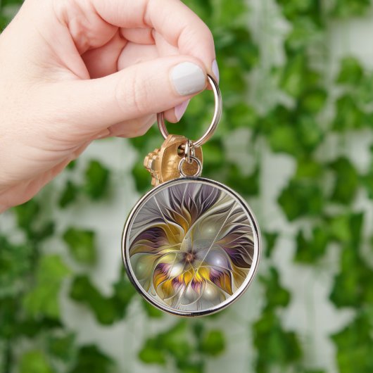 Abstrakte Fantasy Blume Fraktal Kunst, Dichtung un Schlüsselanhänger (Hand)