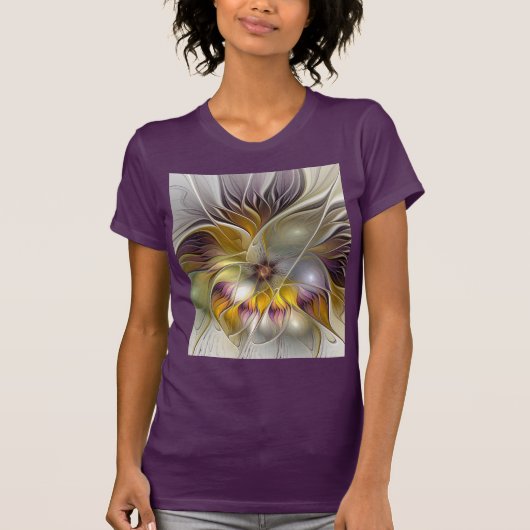 Abstrakte Fantasy Blume Fraktal Kunst, Dichtung un T-Shirt (Vorderseite)