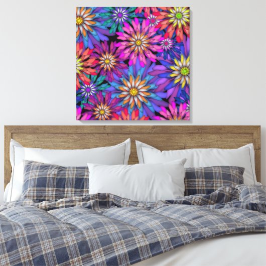 Abstrakte Fantasy-Blume Leinwanddruck (Insitu (Schlafzimmer))