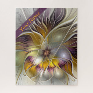 Abstrakte Fantasy Blume Moderne Kunst Name Puzzle