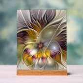Abstrakte Fantasy-Blume Modernes Fraktal Acrylschild (Neutral)