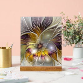 Abstrakte Fantasy-Blume Modernes Fraktal Acrylschild