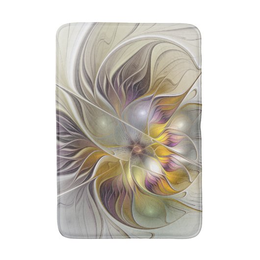 Abstrakte Fantasy-Blume Modernes Fraktal Badematte (Vorderseite Vertikal)