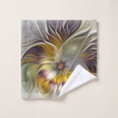 Abstrakte Fantasy-Blume Modernes Fraktal Badhandtuch Set (Waschlappen)