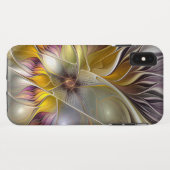 Abstrakte Fantasy-Blume Modernes Fraktal Case-Mate iPhone Hülle (Rückseite (Horizontal))