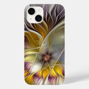 Abstrakte Fantasy-Blume Modernes Fraktal Case-Mate iPhone 14 Hülle