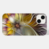 Abstrakte Fantasy-Blume Modernes Fraktal Case-Mate iPhone Hülle (Rückseite (Horizontal))