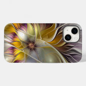 Abstrakte Fantasy-Blume Modernes Fraktal Case-Mate iPhone Hülle (Rückseite (Horizontal))