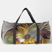 Abstrakte Fantasy-Blume Modernes Fraktal Duffle Bag (Vorderseite)