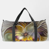 Abstrakte Fantasy-Blume Modernes Fraktal Duffle Bag (Rückseite)