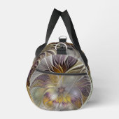 Abstrakte Fantasy-Blume Modernes Fraktal Duffle Bag (Rechts)