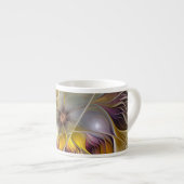 Abstrakte Fantasy-Blume Modernes Fraktal Espressotasse (Vorderseite Rechts)