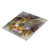 Abstrakte Fantasy-Blume Modernes Fraktal Fliese (Seite)