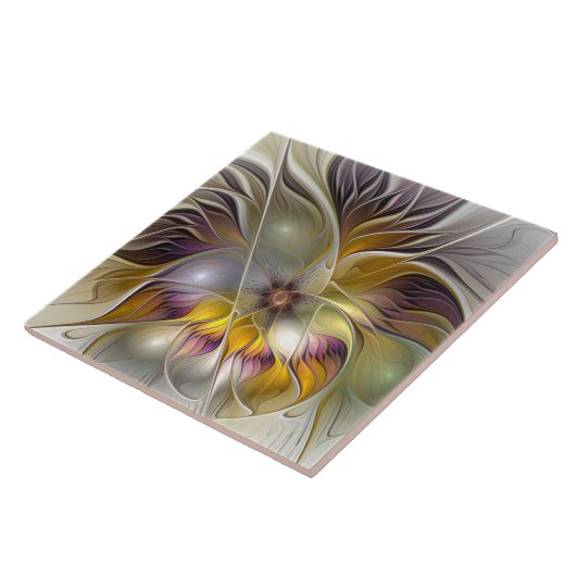 Abstrakte Fantasy-Blume Modernes Fraktal Fliese (Seite)