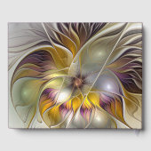 Abstrakte Fantasy-Blume Modernes Fraktal Gästebuch (Rückseite)