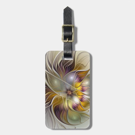 Abstrakte Fantasy-Blume Modernes Fraktal Gepäckanhänger (Vorderseite vertikal)