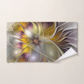 Abstrakte Fantasy-Blume Modernes Fraktal Handtuch (Handtuch)