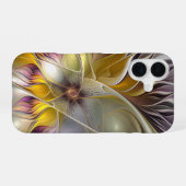 Abstrakte Fantasy-Blume Modernes Fraktal iPhone 16 Hülle (Rückseite (Horizontal))