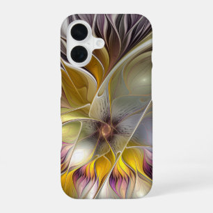 Abstrakte Fantasy-Blume Modernes Fraktal iPhone 16 Hülle