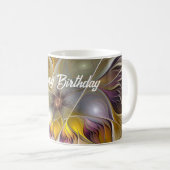 Abstrakte Fantasy-Blume Modernes Fraktal Kaffeetasse (VorderseiteRechts)