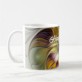 Abstrakte Fantasy-Blume Modernes Fraktal Kaffeetasse (Links)
