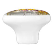 Abstrakte Fantasy-Blume Modernes Fraktal Keramikknauf (Seitenansicht)