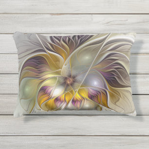 Abstrakte Fantasy-Blume Modernes Fraktal Kissen Für Draußen