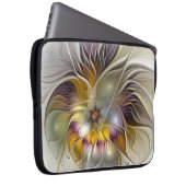 Abstrakte Fantasy-Blume Modernes Fraktal Laptopschutzhülle (Vorne Rechts)