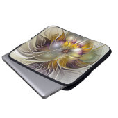 Abstrakte Fantasy-Blume Modernes Fraktal Laptopschutzhülle (Vorne Knopf)