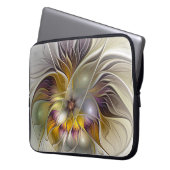 Abstrakte Fantasy-Blume Modernes Fraktal Laptopschutzhülle (Vorderseite Links)
