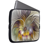 Abstrakte Fantasy-Blume Modernes Fraktal Laptopschutzhülle (Vorne Rechts)
