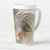 Abstrakte Fantasy-Blume Modernes Fraktal Milchtasse (Rechte Ecke)