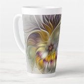 Abstrakte Fantasy-Blume Modernes Fraktal Milchtasse (Linke Ecke)