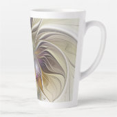 Abstrakte Fantasy-Blume Modernes Fraktal Milchtasse (Rechts)