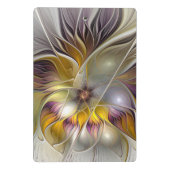 Abstrakte Fantasy-Blume Modernes Fraktal Mini Klemmbrett (Rückseite)