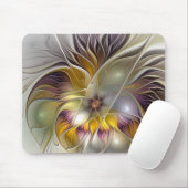Abstrakte Fantasy-Blume Modernes Fraktal Mousepad (Mit Mouse)