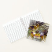 Abstrakte Fantasy-Blume Modernes Fraktal Notizblock (Innenseite)
