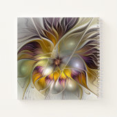 Abstrakte Fantasy-Blume Modernes Fraktal Notizblock (Rückseite)