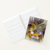 Abstrakte Fantasy-Blume Modernes Fraktal Notizblock (Innenseite)