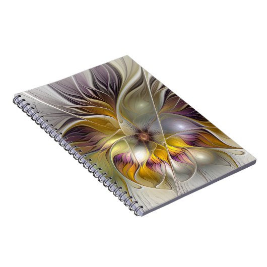 Abstrakte Fantasy-Blume Modernes Fraktal Notizblock (Rechte Seite)