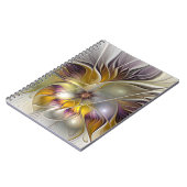 Abstrakte Fantasy-Blume Modernes Fraktal Notizblock (Linke Seite)